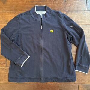 Michigan Wolverines Tommy Hilfiger Golf Jacket Woman's Size XL Full Zip Navy